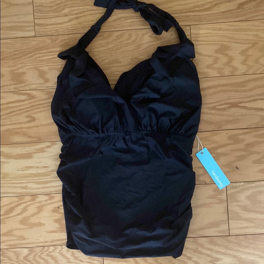 Black Halter Swimsuit Birdsong